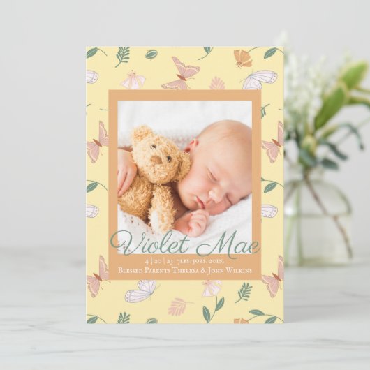 蝶フォト誕生 案内状 (スタンド正面)