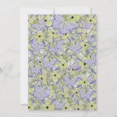 蝶フランスのと花かわいい女の子の赤ちゃんシャワー 招待状 (裏面)