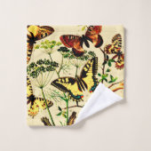 蝶フランスの類 バスタオルセット (ウォッシュタオル)