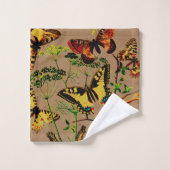 蝶フランスの類 バスタオルセット (ウォッシュタオル)