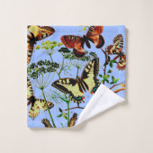 蝶フランスの類 バスタオルセット (ウォッシュタオル)