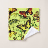 蝶フランスの類 バスタオルセット (ウォッシュタオル)