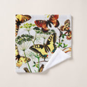 蝶フランスの類 バスタオルセット (ウォッシュタオル)