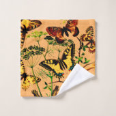 蝶フランスの類 バスタオルセット (ウォッシュタオル)