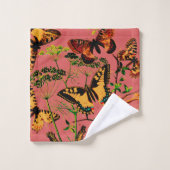 蝶フランスの類 バスタオルセット (ウォッシュタオル)