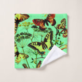 蝶フランスの類 バスタオルセット (ウォッシュタオル)