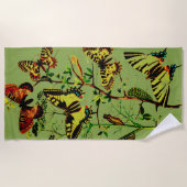 蝶フランスの類 ビーチタオル (正面)