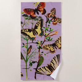 蝶フランスの類 ビーチタオル