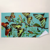 蝶フランスの類 ビーチタオル (正面)