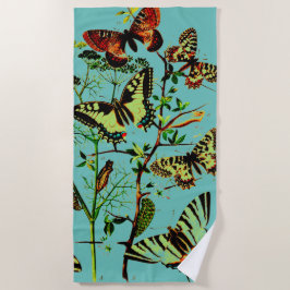 蝶フランスの類 ビーチタオル