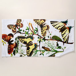 蝶フランスの類 ビーチタオル