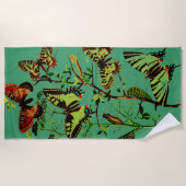 蝶フランスの類 ビーチタオル (正面)