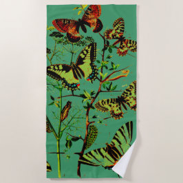 蝶フランスの類 ビーチタオル