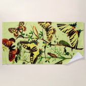 蝶フランスの類 ビーチタオル (正面)