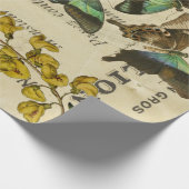 蝶フランス人のDecoupageポスター ラッピングペーパー (角)