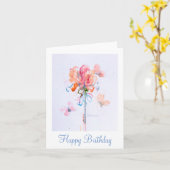 蝶フルーアのバースデー・カード カード (黄色い花)