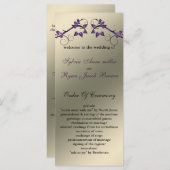 蝶フローラアイボリー紫結婚式 プログラム (正面/裏面)