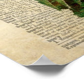 蝶フローラアートヴィンテージ辞書ページ ポスター (角)