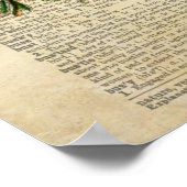 蝶フローラアートヴィンテージ辞書ページ ポスター (角)