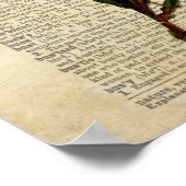 蝶フローラアートヴィンテージ辞書ページ ポスター (角)