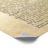 蝶フローラアートヴィンテージ辞書ページ ポスター (角)