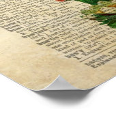 蝶フローラアートヴィンテージ辞書ページ ポスター (角)