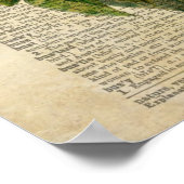 蝶フローラアートヴィンテージ辞書ページ ポスター (角)