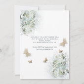 蝶フローラガーデンブルードレスsweet sixteen 招待状 (裏面)