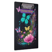 蝶フローラグリーンイエローピンクかわいい先生 クリップボード (右)