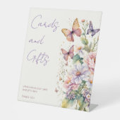 蝶フローラブライダルシャワーギフトサイン 台座サイン (正面)