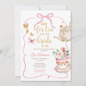 蝶フローラブライダルシャワーティーパーティー 招待状 (正面)