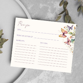 蝶フローラブライダルシャワーレシピカード