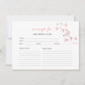 蝶フローラブライダルシャワーレシピカード 招待状 (正面)