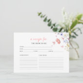 蝶フローラブライダルシャワーレシピカード 招待状 (スタンド正面)