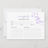 蝶フローラブライダルシャワーレシピカード 招待状 (正面)