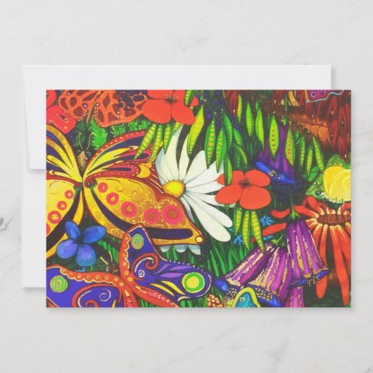 蝶フローラ天然金ゴールド金属 案内状 (正面)