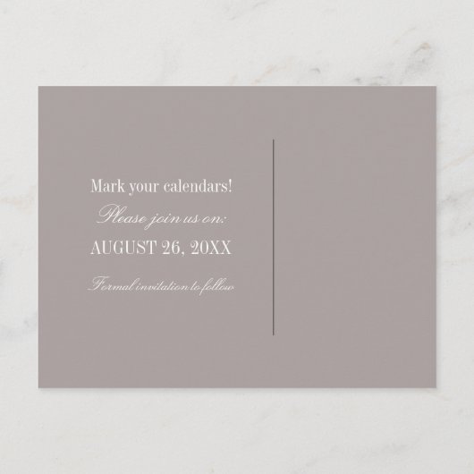 蝶フローラ日付はがきを保存する、黄色 案内ポストカード (裏面)