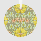 蝶フローラ植物学カラフル オーナメント (裏面)