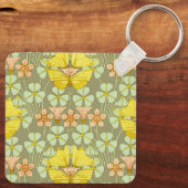 蝶フローラ植物学カラフル キーホルダー (裏面)