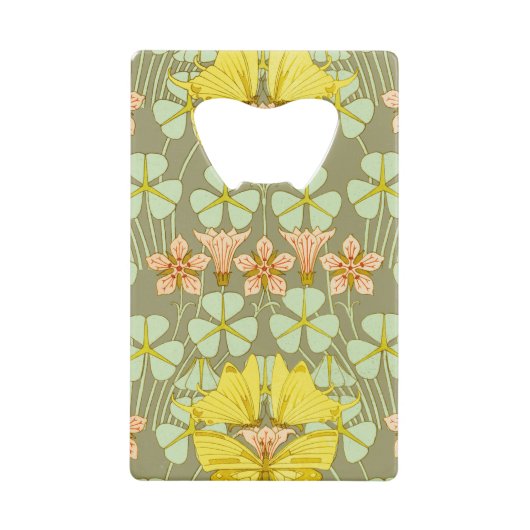 蝶フローラ植物学カラフル クレジットカード栓抜き (正面)