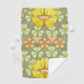 蝶フローラ植物学カラフル ゴルフタオル (インサイチュ)