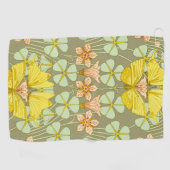 蝶フローラ植物学カラフル ゴルフタオル (横)