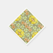 蝶フローラ植物学カラフル スタンダードカクテルナプキン (角)
