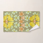 蝶フローラ植物学カラフル バスタオルセット (ハンドタオル)