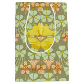 蝶フローラ植物学カラフル ミディアムペーパーバッグ (正面)