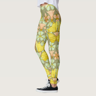 蝶フローラ植物学カラフル レギンス