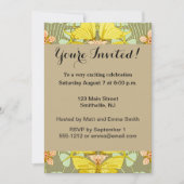 蝶フローラ植物学カラフル 招待状 (正面)