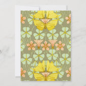 蝶フローラ植物学カラフル 招待状 (裏面)