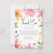 蝶フローラ水色ベビーシャワー サンキューカード (正面)