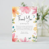 蝶フローラ水色ベビーシャワー サンキューカード (スタンド正面)